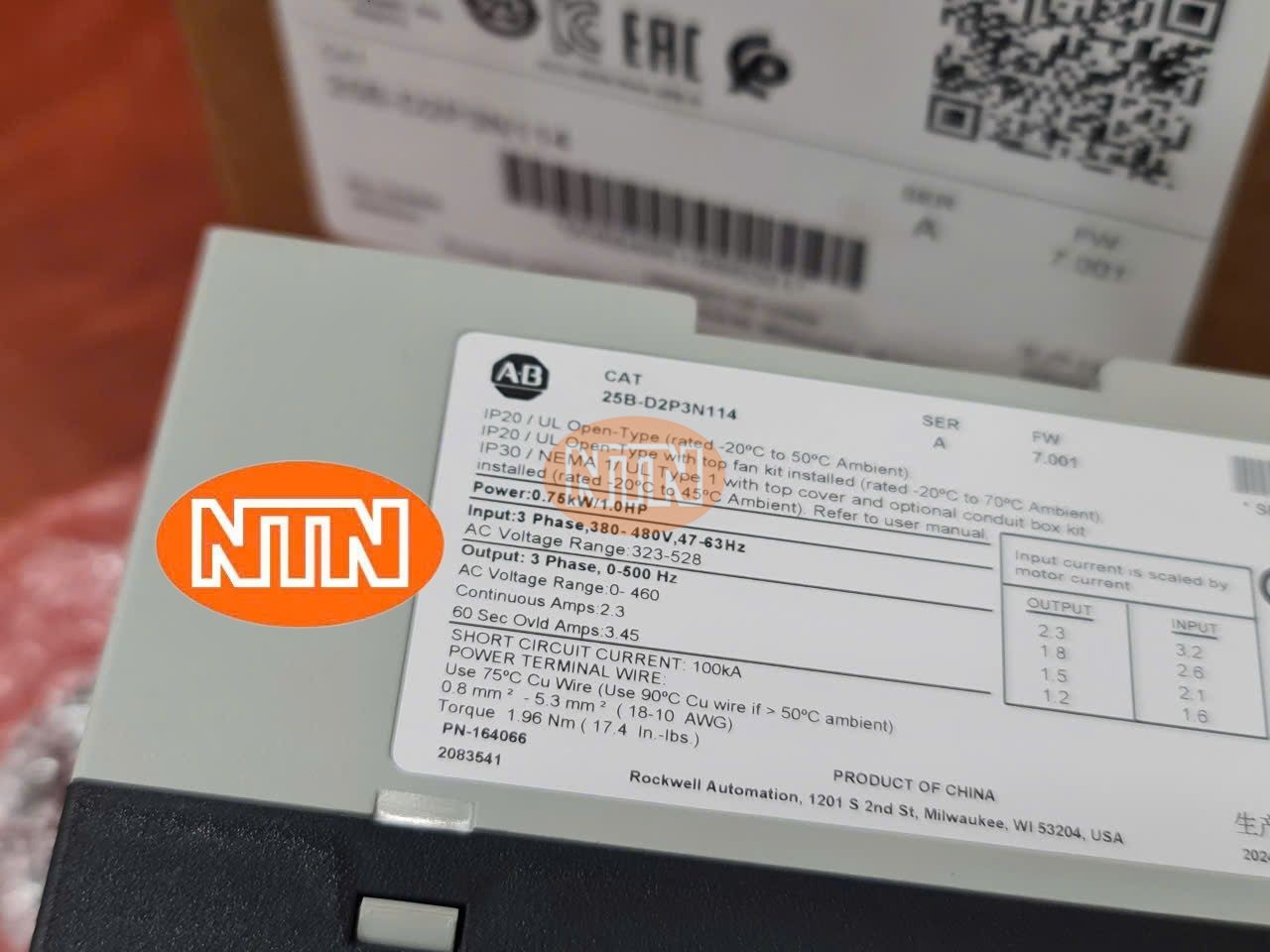 Inverter Biến tần Allen-Bradley 25B-D2P3N114